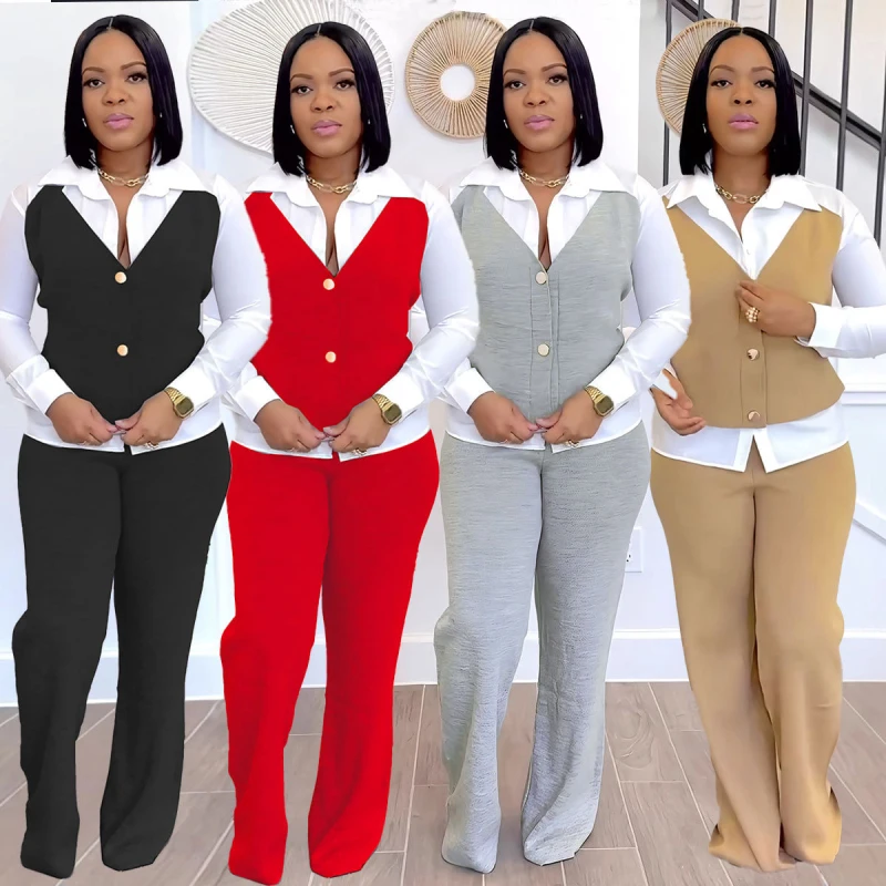 Африканские модные женские лоскутные рубашки комплекты из двух предметов топ с