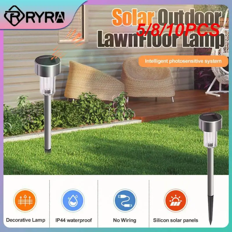 

5/8/10PCS 4.54.529.5cm Pathway Lights Walkway Lighting Automatically Lawn Floor Lamp Garden Decorative Outdoor Lamp