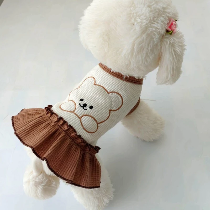 Платье в Корейском стиле для собак тонкая летняя одежда INS маленьких кошек