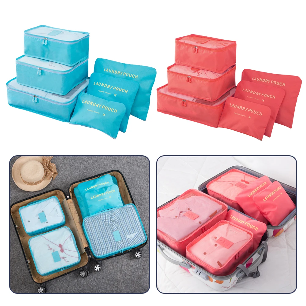

Pieces/set Clothing Makeup Capacity Large Storage Bag Travel Underwear Shoes Waterproof Bag 6 Bag Storage Organizer Luggage