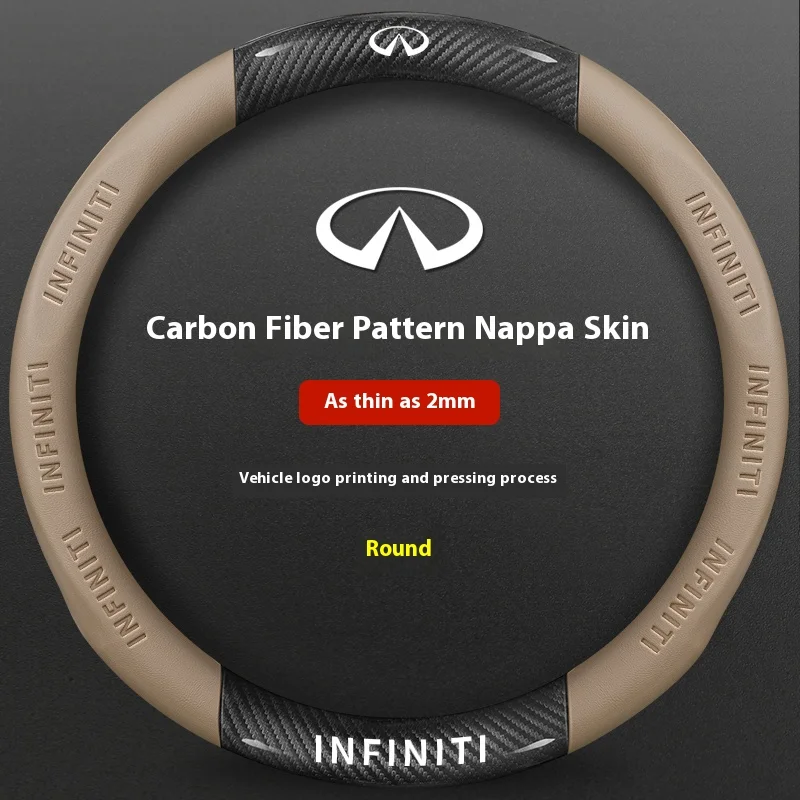 

Автомобильный кожаный чехол на руль из углеродного волокна Infiniti Q50 Q60S Q70 QX30 QX50 QX55 QX56 QX60 QX70 QX8 JX35 EX25 FX35 G37 M35 ESQ