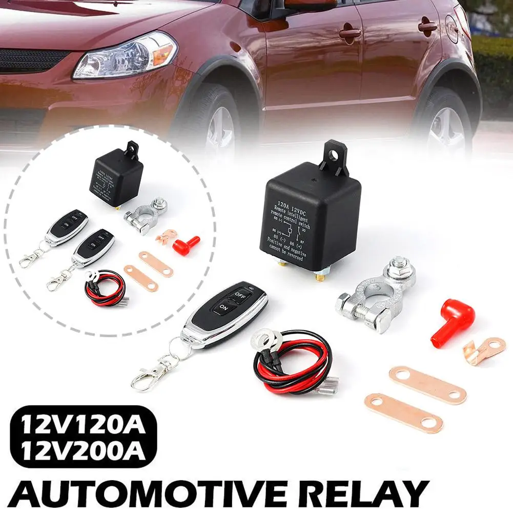 

Car Remote Battery Disconnect Cut Off Isolator Switch 200A Switch Wireless Relay Remote Fob 12V Control Anti-Theft V8K7
