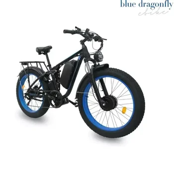 스노우 모빌 로드 E-BIKE 자전거, 전기 산악 자전거, 팻 타이어, 26 인치, 1000W * 2 모터, 48V, 22.4Ah 배송