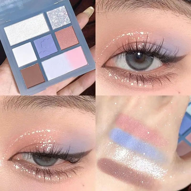 

Kawaii HelloKitty Eyeshadow Palette Anime Cartoon Figure Cinnamoroll Cosmetic Color Highlight Delicate Girlfriend Festival Gift