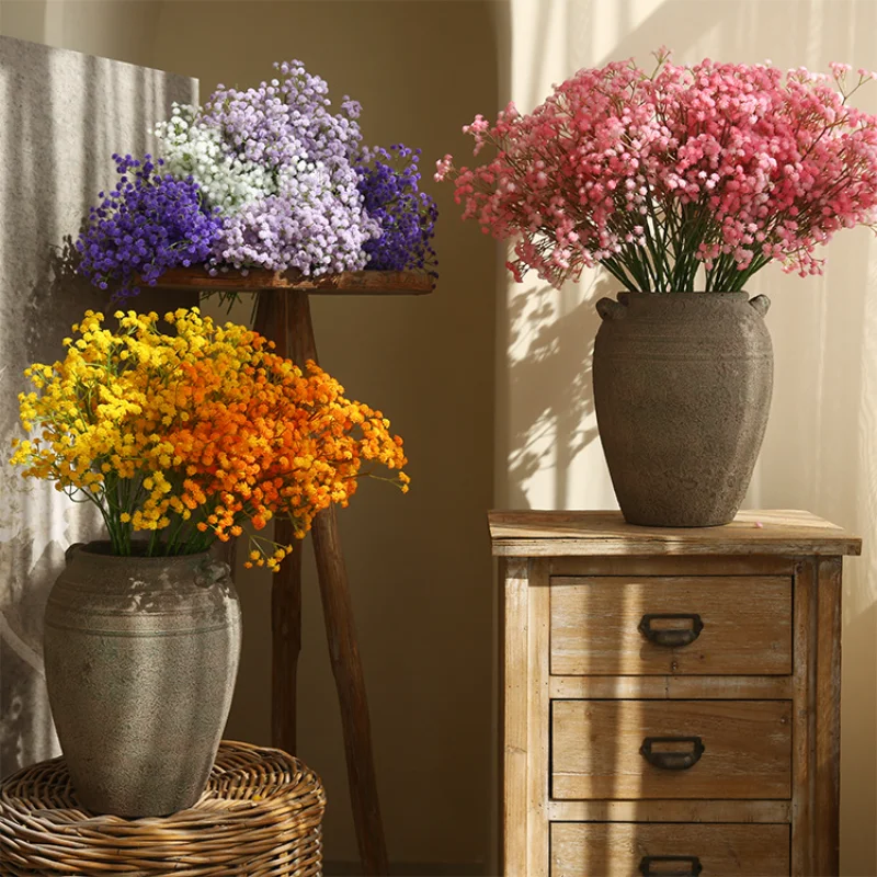 

Artificial Flowers Fake Flower Decoration for Table Office Real Touch Gypsophila Floral in for Home Wedding Garden Decor