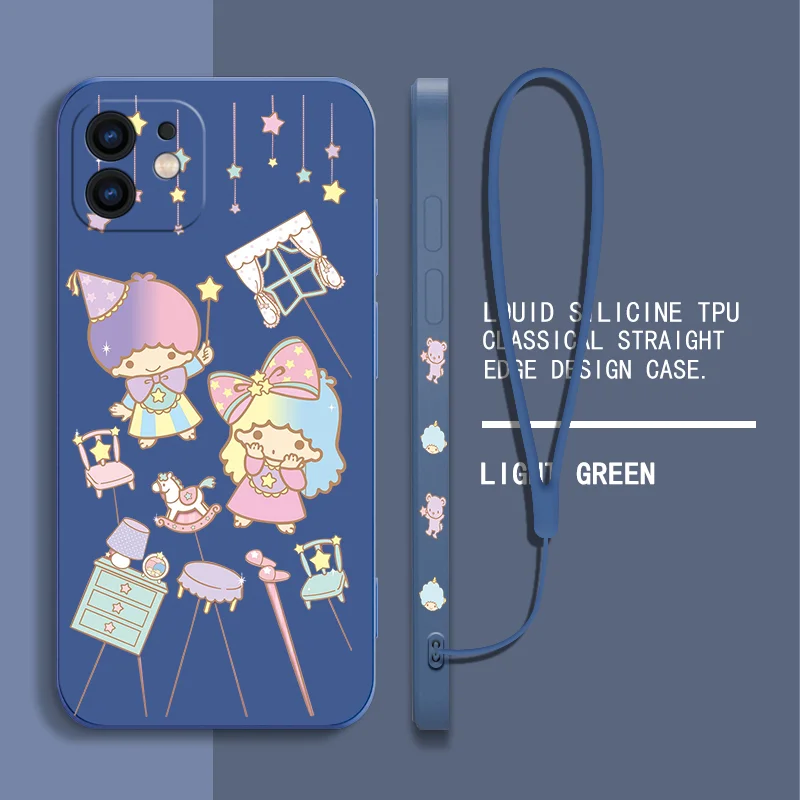 

Sanrio LittleTwinStars Phone Case For Samsung A81 A53 A50 A12 A22S A52 A52S A51 A72 A71 A32 A22 A30 A21S A11 4G 5G With Lanyard
