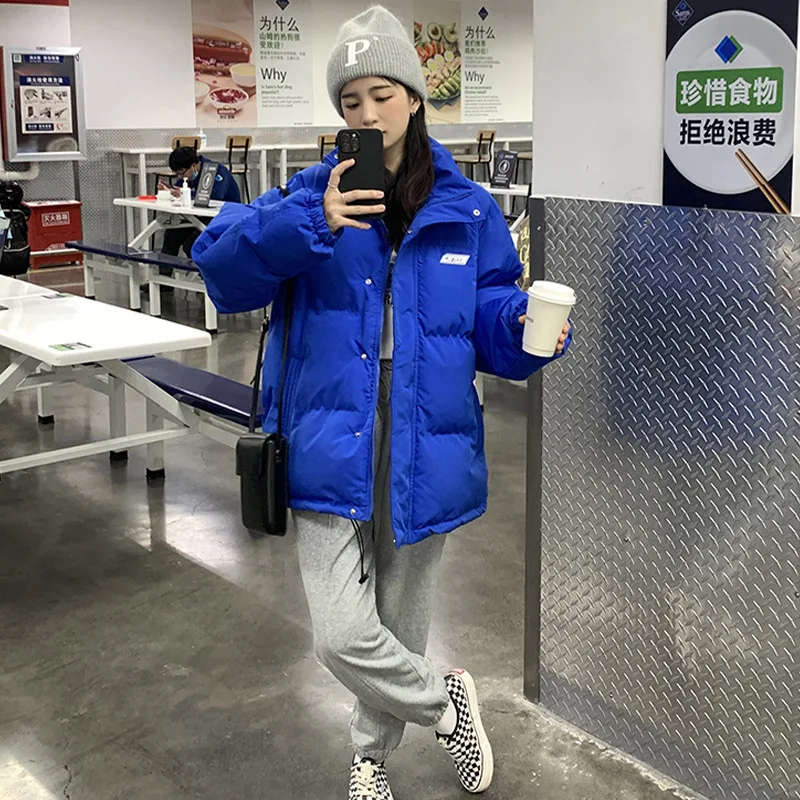 Klein Blue Cotton Clothes Female 2022 Winter Oversize Female Tide Senior Sense of Top 2022 Women's Clothing