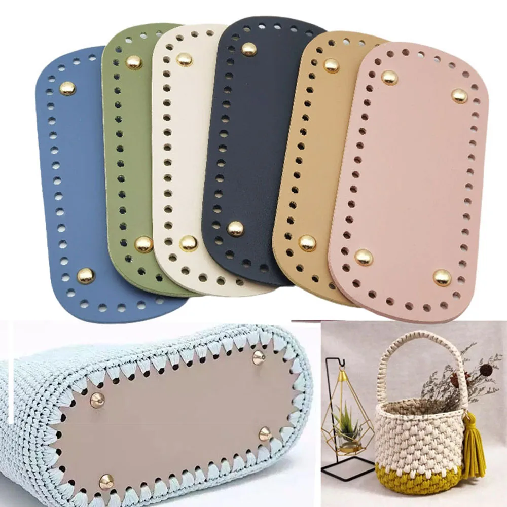 

18*8cm Long Oval Bottom for Knitted Bag PU leather Bag Accessories Handmade Bottom DIY Crochet Pad Women Bag Bottom Handbag