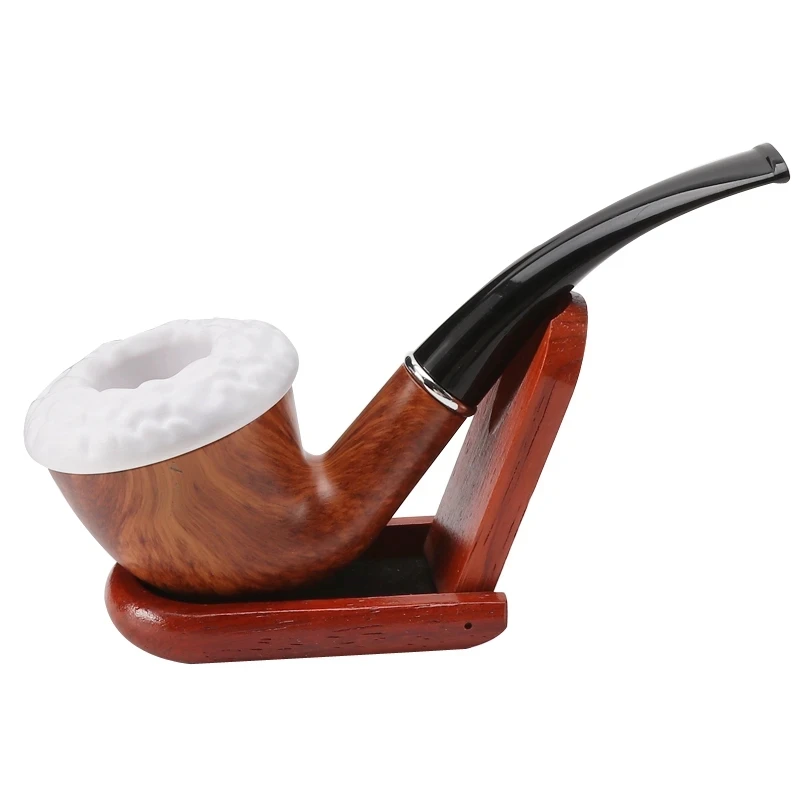 

Unique Style Portable Bent Stem Resin Pipe Chimney Filter Smoking Tobacco Pipes Cigar Gifts Narguile Food Grade Mouthpiece