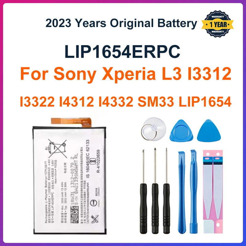 Сменный аккумулятор для Sony Xperia L3 I3312 I3322 I4312 I4332 SM33 LIP1654 SNYS1654, 3,8 в, 3200 мАч, телефонные батареи