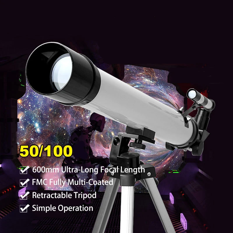 

Professional Astronomical Telescope 100 Times Zoom HD High Quality Powerful Monocular Portable Tripod Star Moon Observation