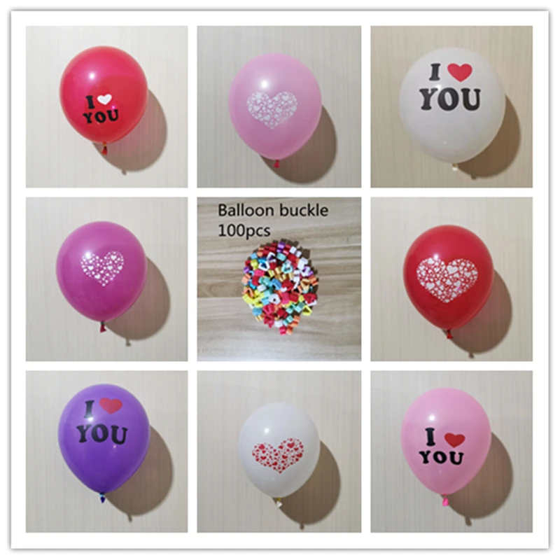 

12-Inch 2.8g Thickened Large Birthday Valentine's Day Party Decorative Round Print "I love you" Wedding Balloon