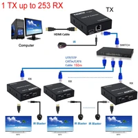 150m hdmi ip extender via rj45 ethernet network cat5e cat 6 7 cable via switch 1 transmitter to multi receiver for ps4 laptop tv