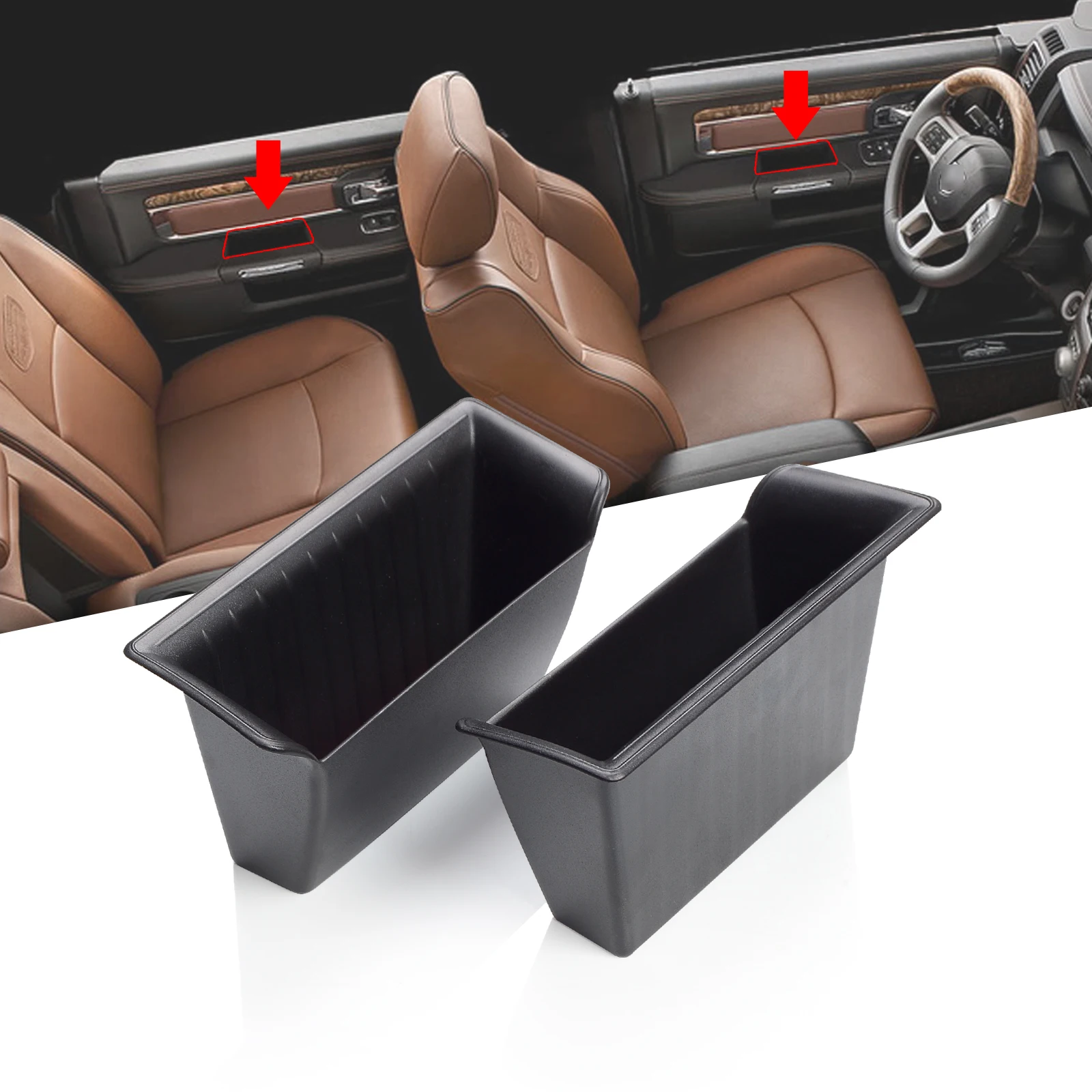 

ZUNDUO Car Side Door Organizer for Dodge RAM 1500 2019 - 2021 Armrest Door Handle Container Storage Accessorie Holder