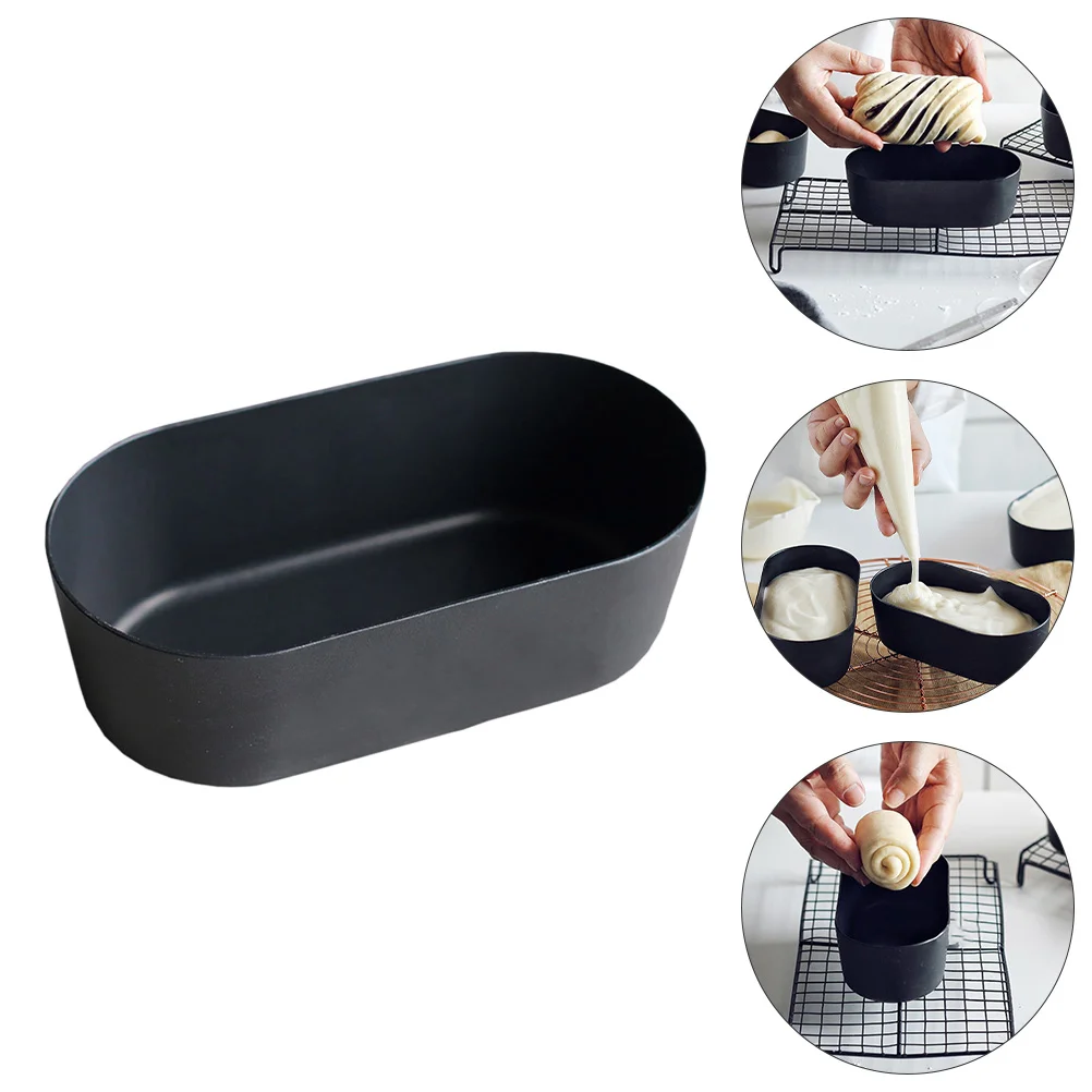 

1Pc Oval Non-stick Cake Baking Mold Multi-function Bread Toast Mold (Black)