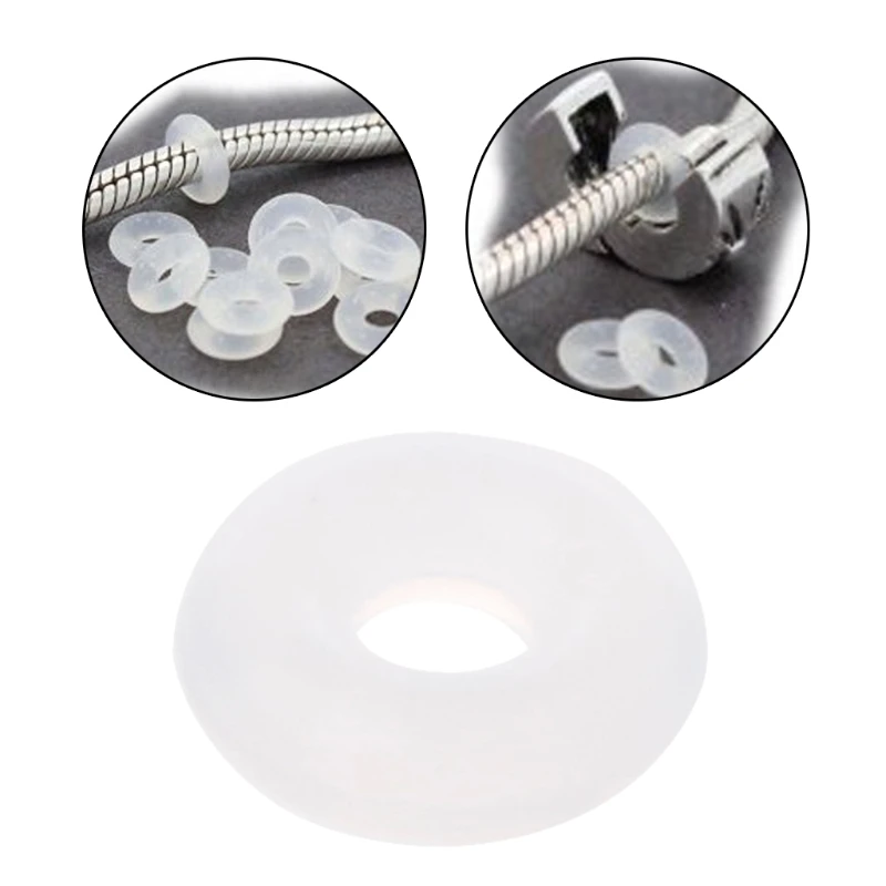 

100PCS Silicone Rubber Stoppers Ring Bead Spacer Charm Bracelet For Jewelry DIY