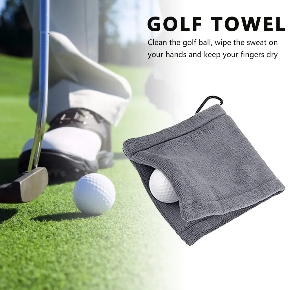 

Golf Towel for Golfer Microfiber Wet and Dry Amphibian Black with Hook Golf Ball Cleaning Towel with Retractable Golf Training