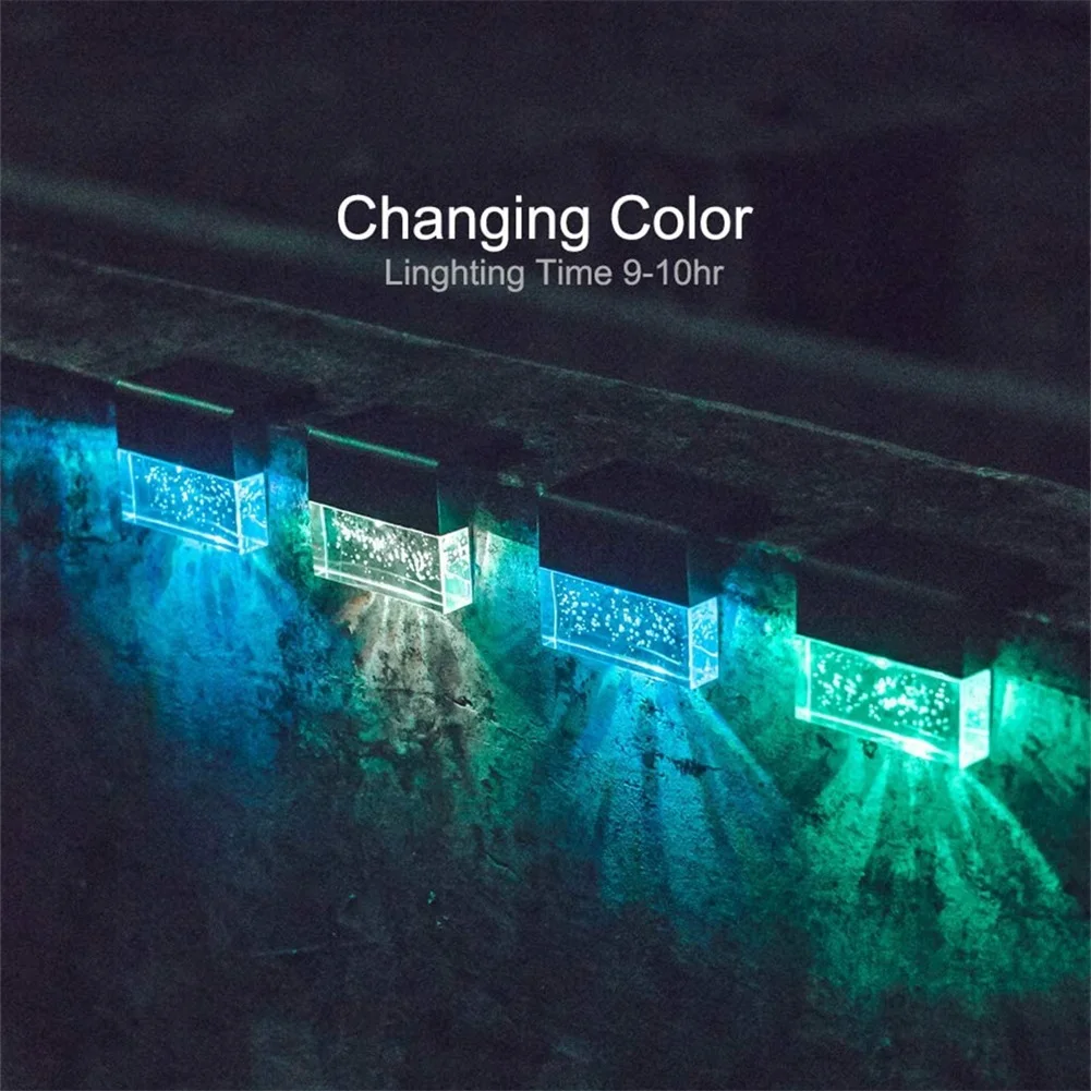 

LED Multicolor Solar Step Lights Balcony Fence Lights Outdoor Waterproof Path Stairs Wall Lights Garden Landscape