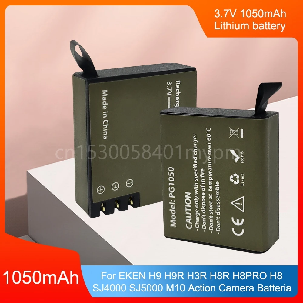 

PG1050 3.7V 1050mah Sport Action Camera Battery for EKEN H9 H9R H3 H8PRO SJ4000 SJCAM SJ5000 M10 SJ5000 Replace battery