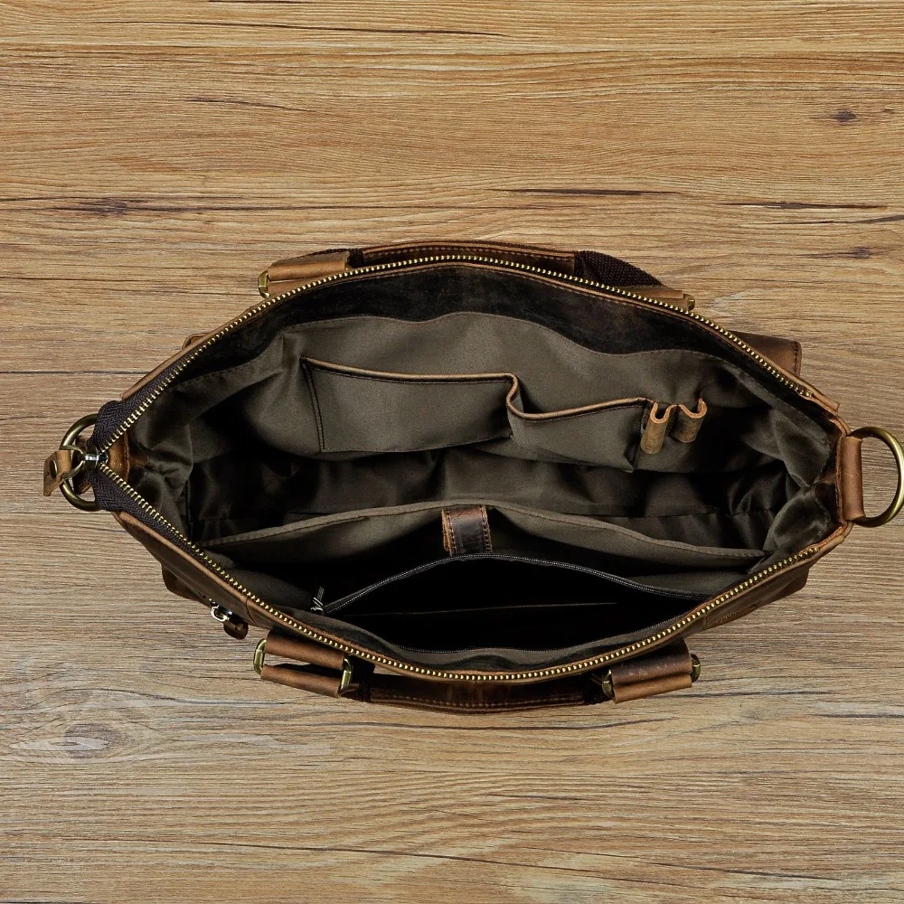 Сумка-портфель в античном ретро-стиле, кожаный портфель, сумка-мессенджер на одно плечо, деловая Качественная мужская Атташе для ноутбука 15,...