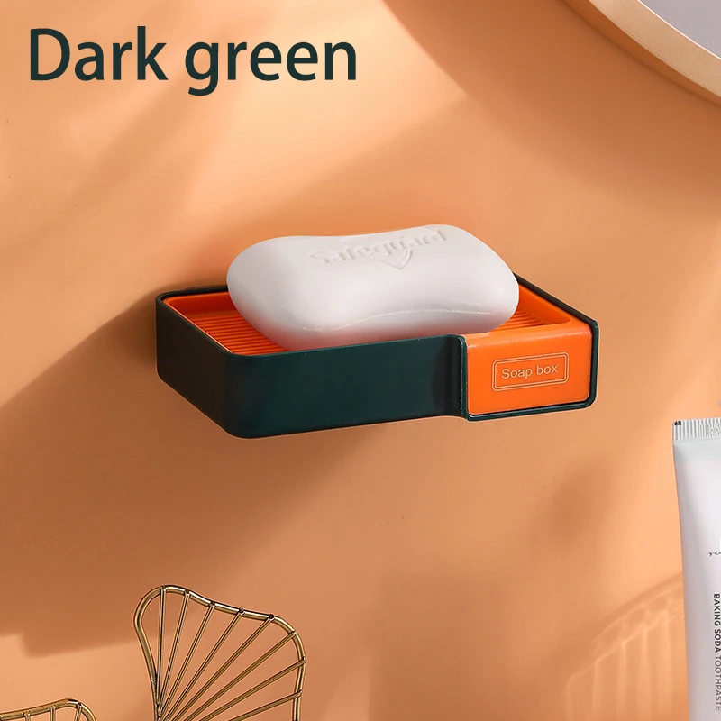 

Non-slip Soap Holder Strong Suction Soap Box Multifunctional Soap Dish Holder Drain Case Bathroom Suppies High Quailty