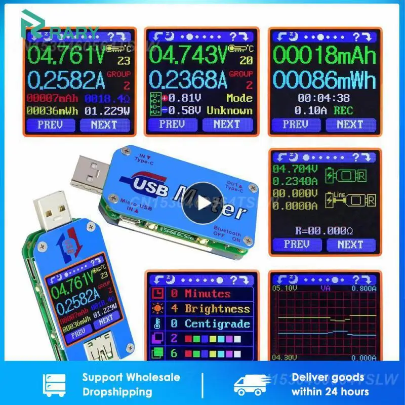 

1/2/3PCS UM25 UM25C for APP USB 2.0 Type-C LCD Voltmeter ammeter voltage current meter battery charge usb Tester