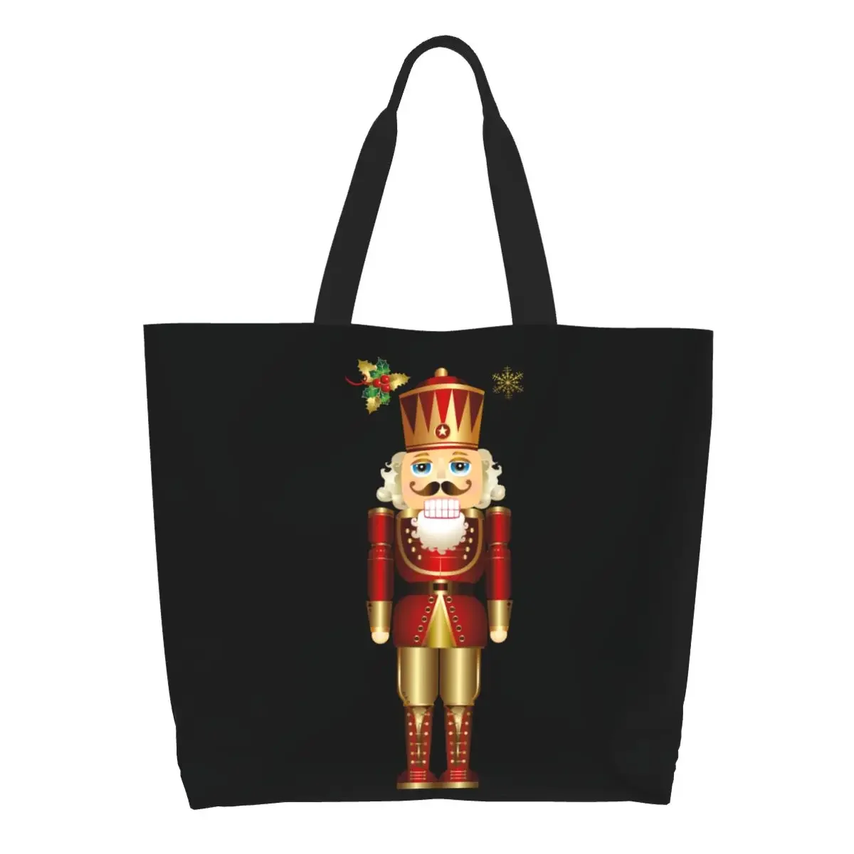 

Сумка-тоут для покупок в продуктовых магазинах, холщовая вместительная сумочка на плечо с изображением персонажей из орехов, солдат, короля
