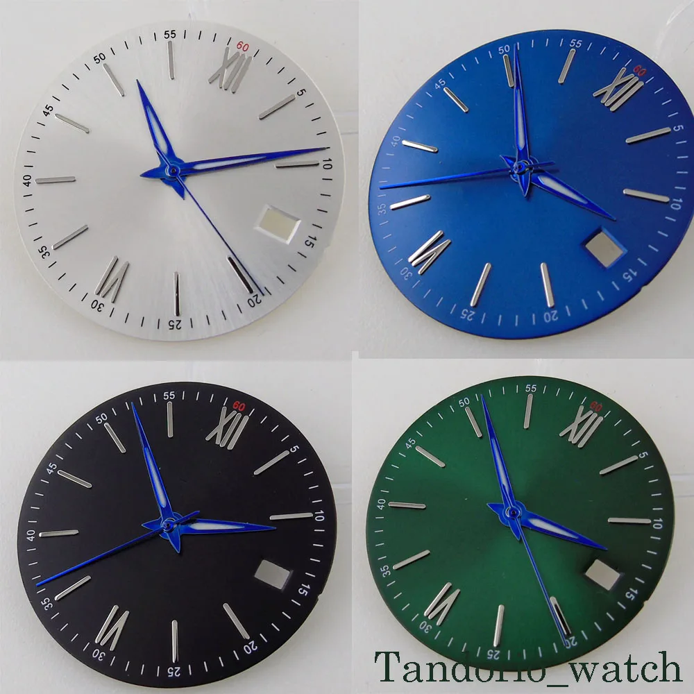 

Fit NH35 NH36 Movement 31MM Bliger No Logo Watch Dial Face With Date Window Silver Roman Number