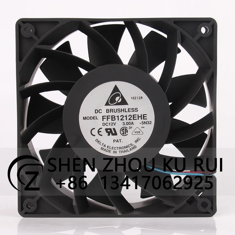 

Case Fan Dual Ball Bearing for DELTA FFB1212EHE 120*120*38MM 12CM 12038 12V 3A high airflow inverter cooling fan