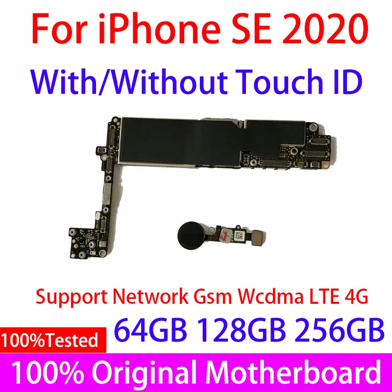

Original For iPhone SE 2020 case Unlocked Motherboard 64GB 128GB Mainboard System Logic Board Full Function Replace Free iCloud