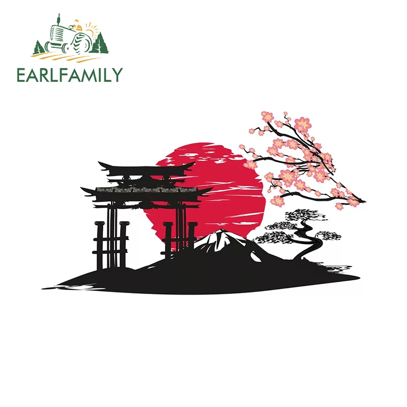 

EARLFAMILY 13 см для японского ландшафта силуэт комикс переводная картинка индивидуальные наклейки Подходит для фургона GTR SX