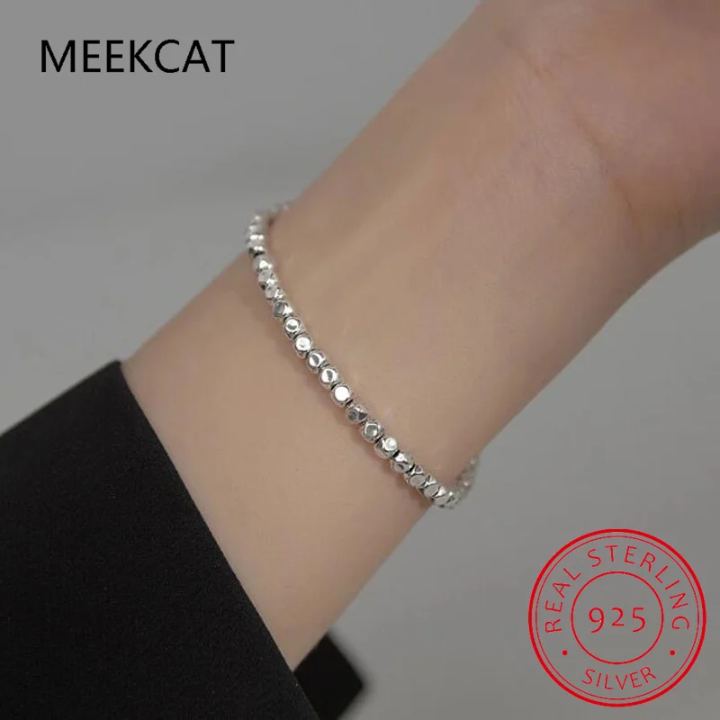 Красивый квадратный браслет из стерлингового серебра 925 пробы с геометрическим