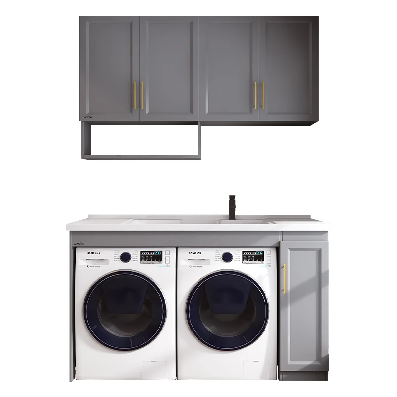 

YY Washing Machine Balcony Ark Dryer Combination Dual Holder Laundry Tub