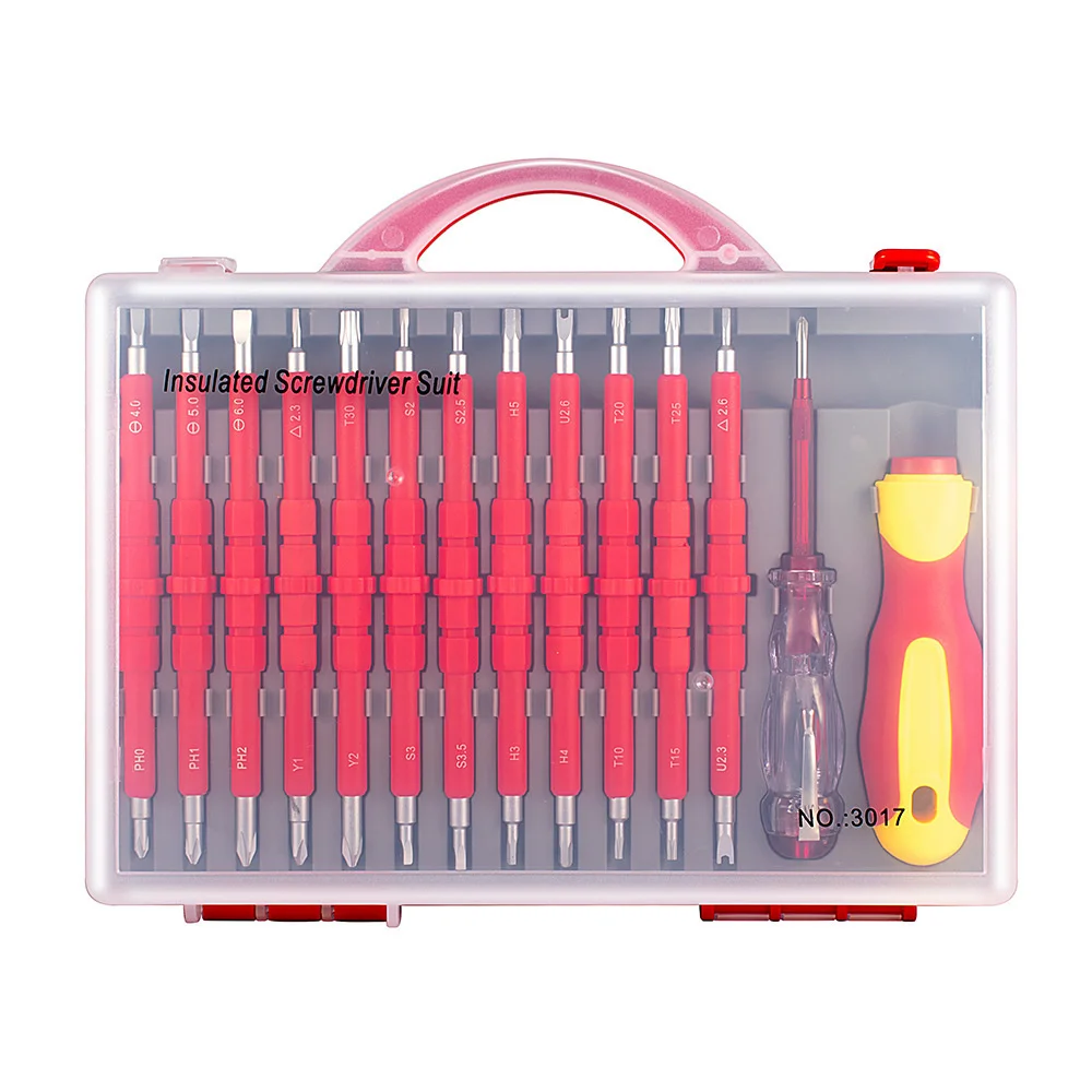 Insulated Screwdriver Set Home Appliance Repair Tool Test Pen Electrician Tool Portable Toolbox Multifunctional Screwdriver Set