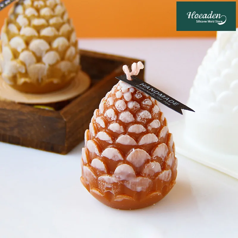 

3D Pine Cones Silicone Candle Mold for DIY Handmade Candle Making 3D Pumpkin Pear Apple Pine Cones Candle Molds Great Home Decor