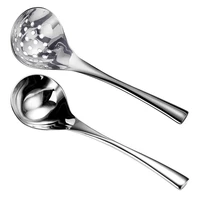 stainless steel soup ladle deeper long handle skimmer slotted spoon strainer gravy colander kitchen accessories hotpot tableware