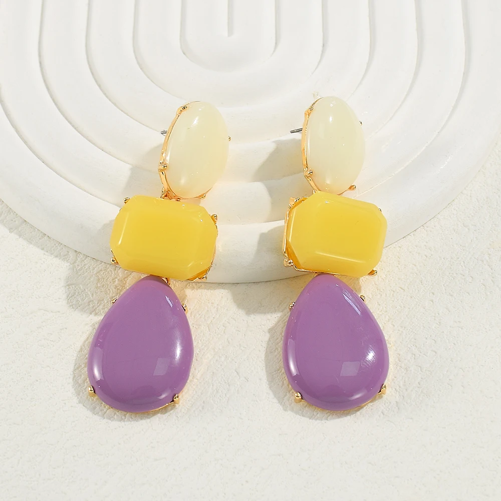 Женские винтажные серьги из акриловой смолы Разноцветные серьги-подвески с