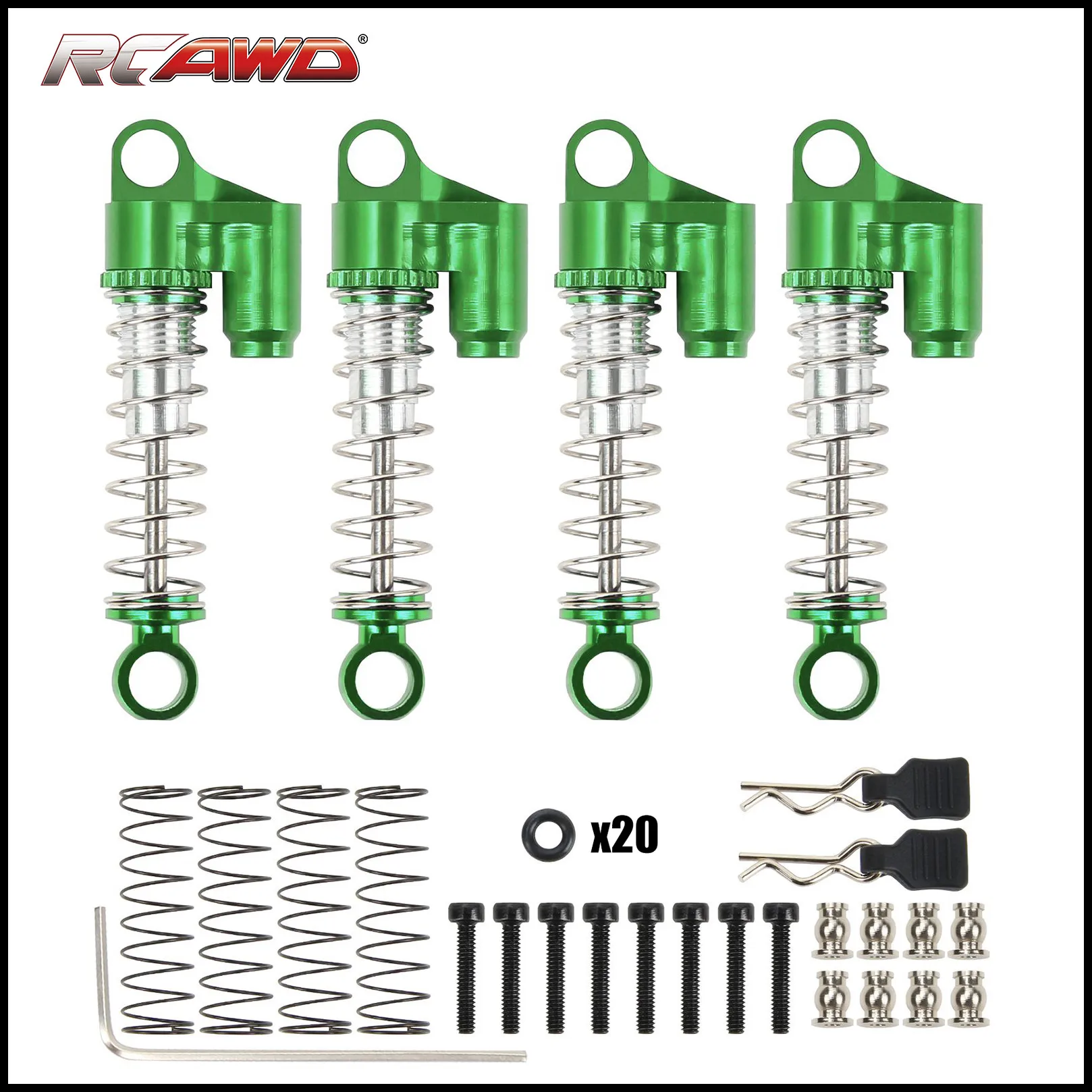 

RCAWD AXI31612 Alloy Front Rear Shocks For 1/24 Axial SCX24 Crawlers AXI90081 upgraded part