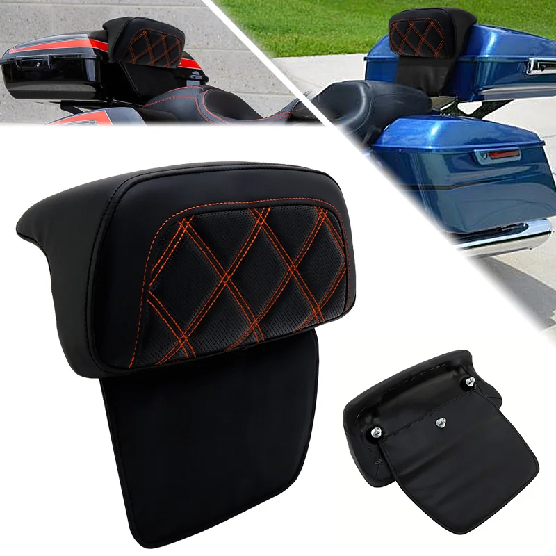 

Motorbikes Razor Chopped Backrest Pad Motorcycle Tour Pak Pack Backrest For Harley Touring Road King Electra Glide 2014-2022