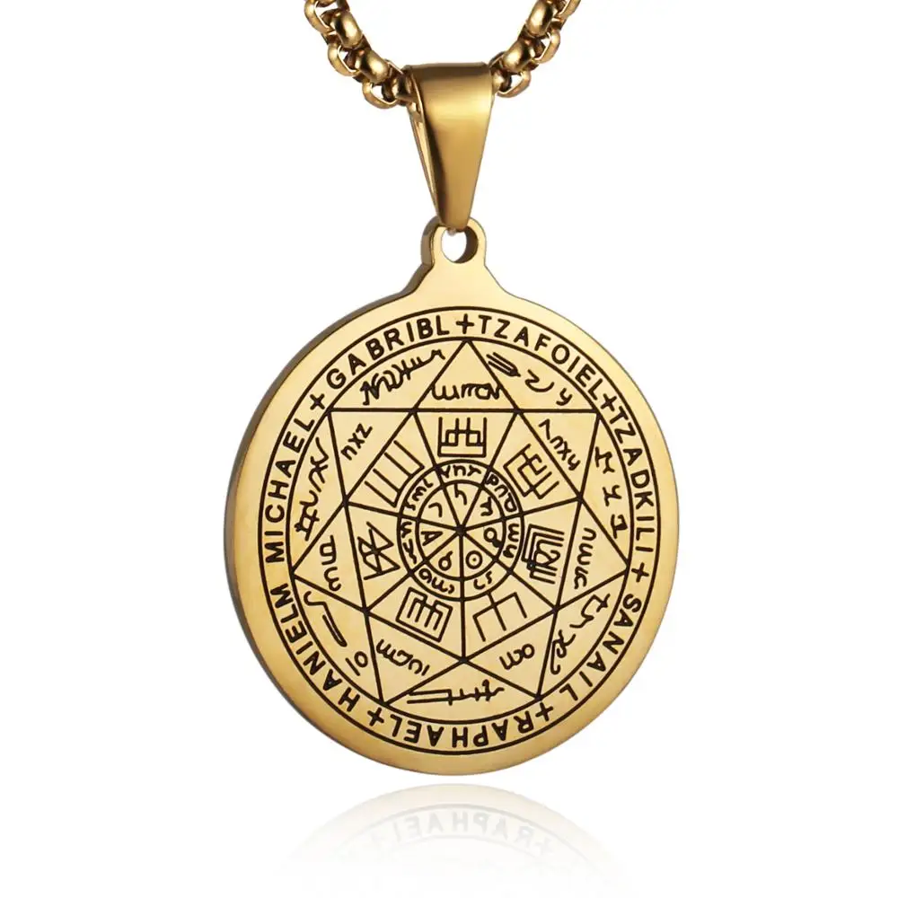 Винтажное ожерелье HZMAN Seven Angel из нержавеющей стали, Серебряного и золотого цвета, кулон для мужчин и женщин, 22-дюймовая цепочка, очаровательные модные украшения