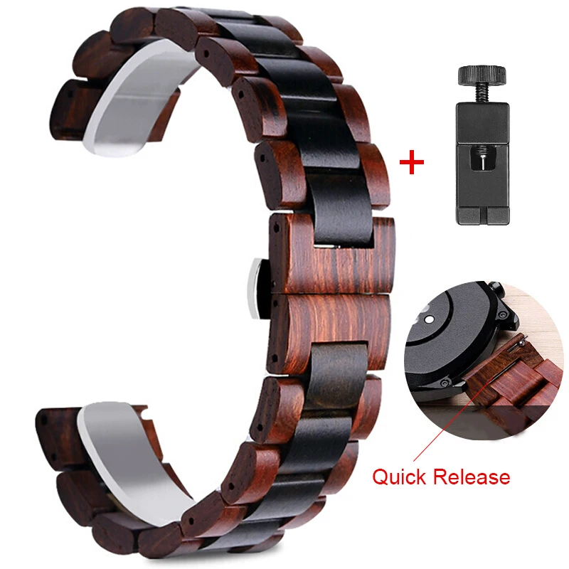 

22MM Wood Strap For Huawei Watch GT 2 Pro/GT2 46MM Honor Magic Smart Watch Band Bracelet Strap For TicWatch Pro Wristband Correa