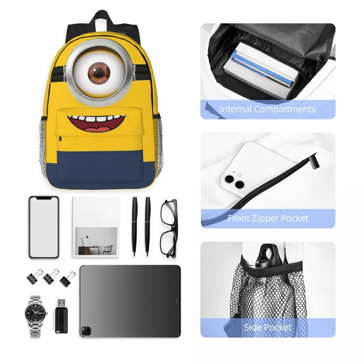 Желтый водонепроницаемый рюкзак Litter 15 дюймов — легкая дорожная сумка с