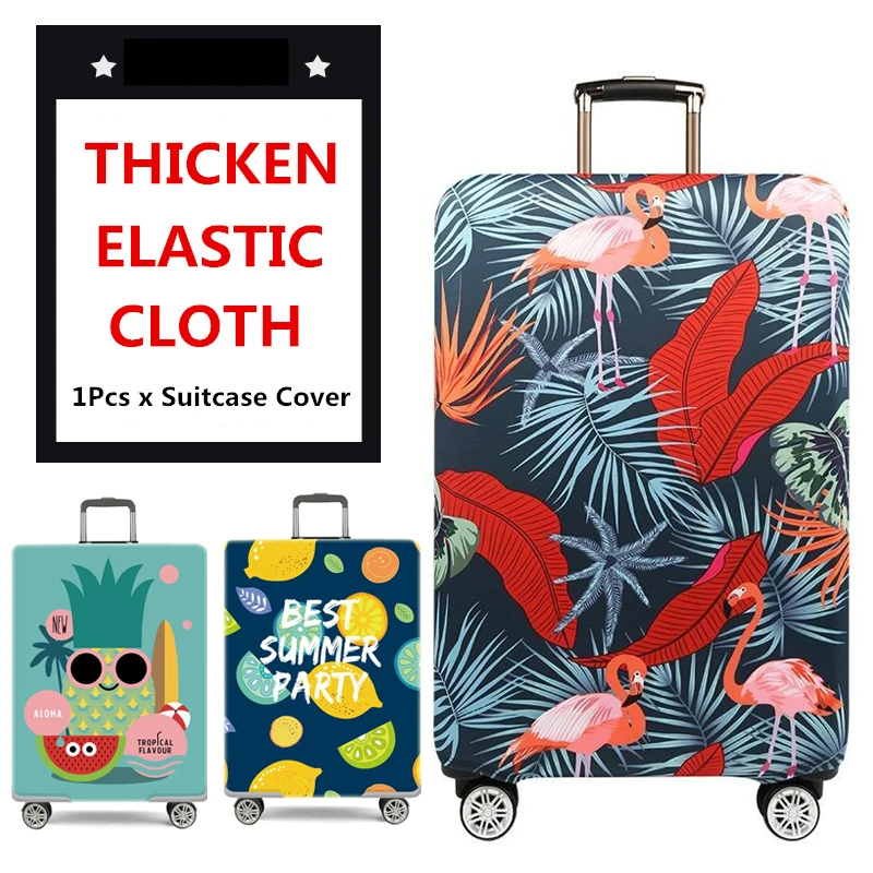 

23-26inch Design Red Crowned Crane Pattern Plant Leaves Travel Luggage Cover Protector Suitcase Trolley Case Trunk Accessories