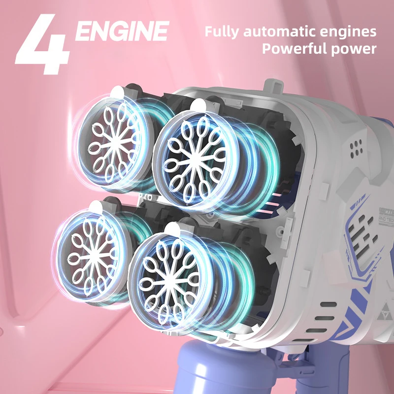 Детский автоматический электрический пистолет для мыльных пузырей со