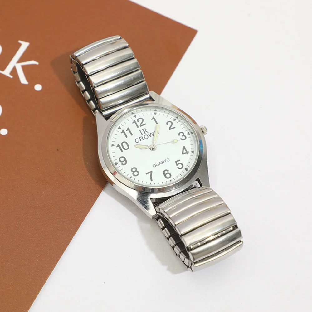 Life Waterproof Middle-aged and Elderly Quartz Watch Elastic Couple Watch Elastic Band Figures