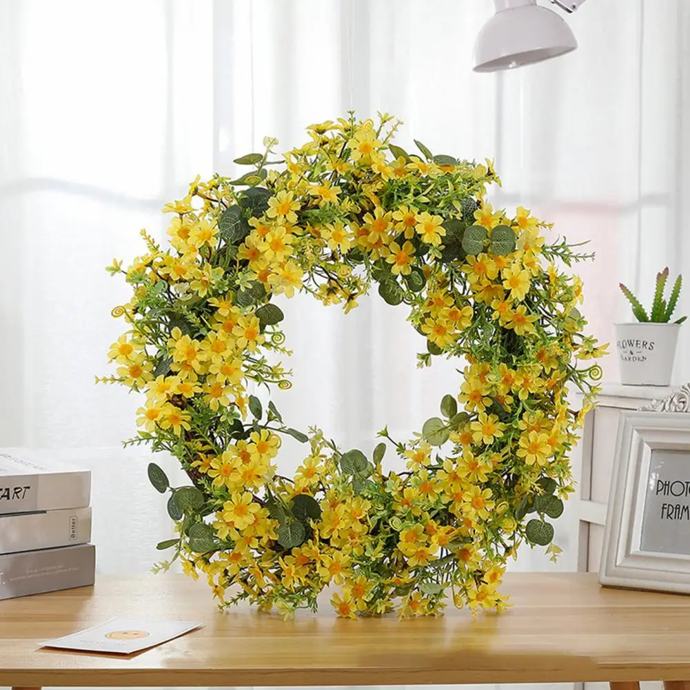 

Fake Wreath Reusable Plastic Wall Hanging Artificial Winter Jasmine Garland Bright Color Simulation Garland Home Supplies
