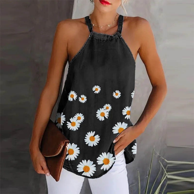 

New Summer Denim Daisy Sling Vest Girl