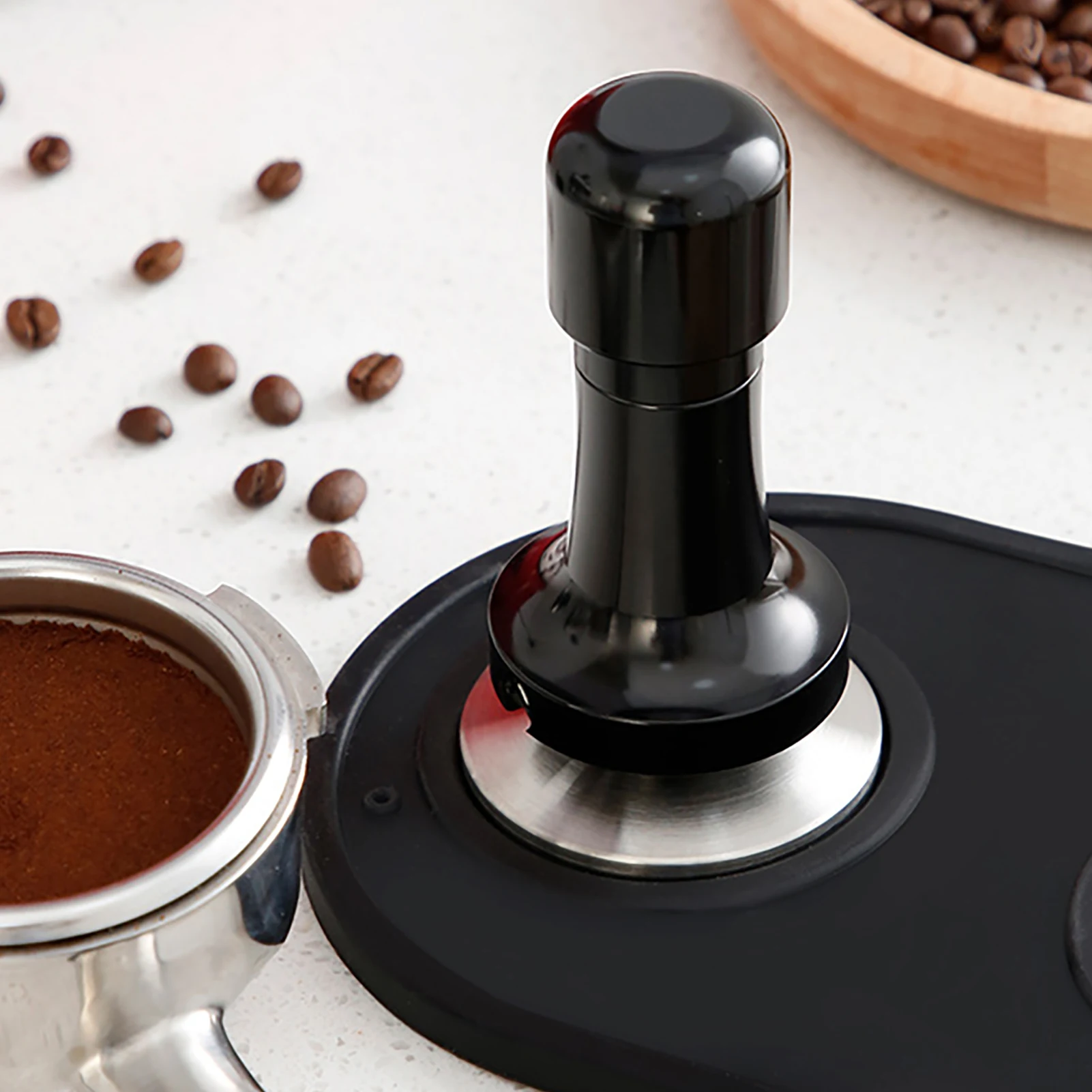 

Stainless Steel 58mm Coffee Tamper Elastic Adjustable Handle Powder Press Hammer For Italy Coffee Coffee Grinder Machine