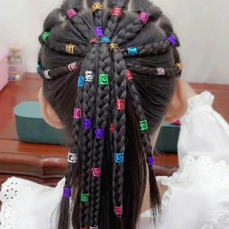 

100 шт., металлические украшения для плетения волос