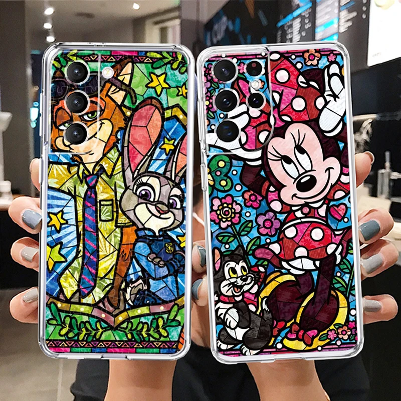 

Cute Stitch Mary Cat Art For Samsung S23 S22 S21 S20 FE Ultra Pro Lite S10 5G S10E S9 S8 Plus Transparent Phone Case